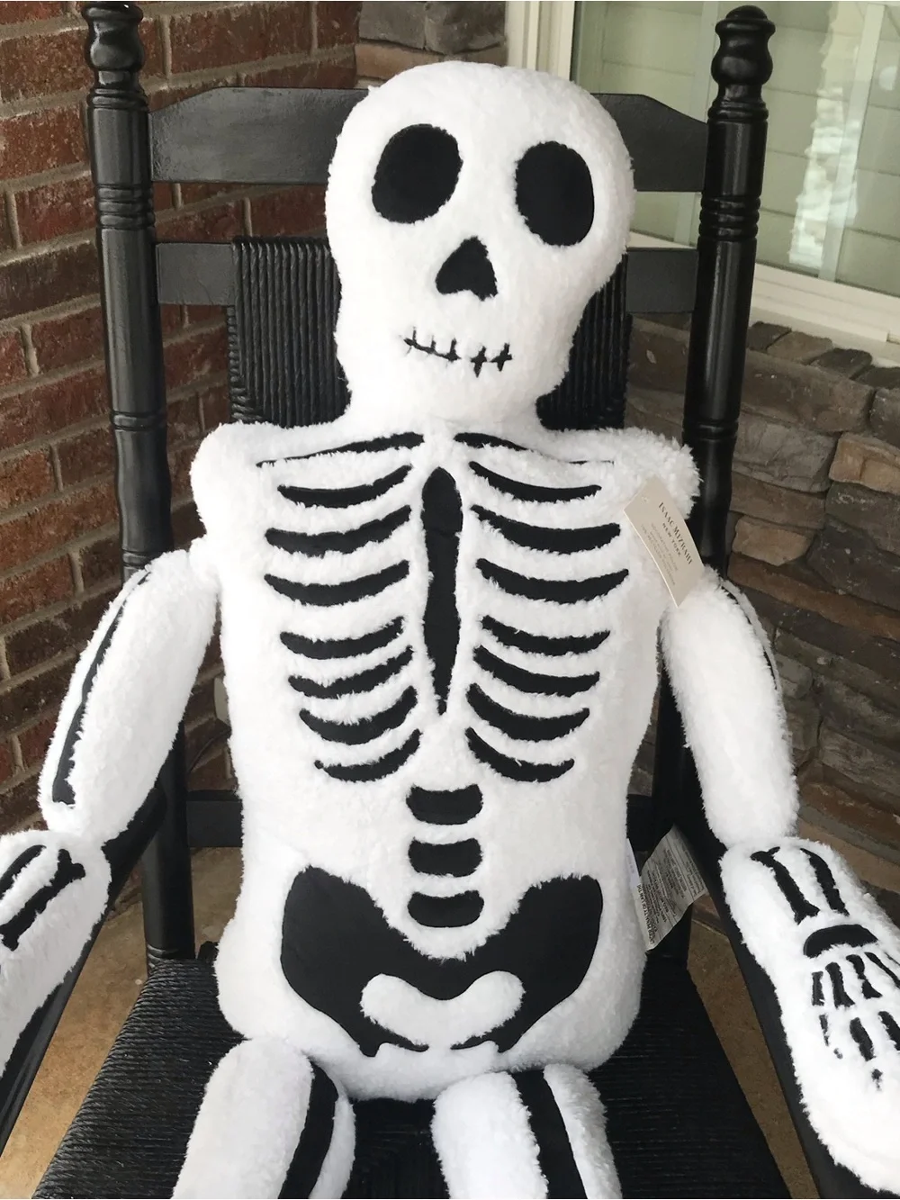 ISAAC MIZRAHI 5ft Life Size Skeleton Buddy Halloween Pillow NEW